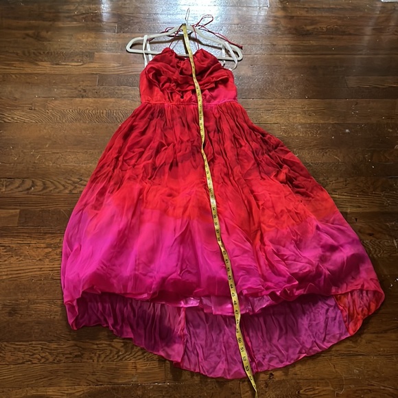 TRACY REESE Anthropologie Cascade Halter Dress Red Ombré - Picture 11 of 13